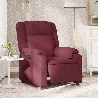 vidaXL - Fauteuil - verstelbaar - elektrisch - stof - wijnrood