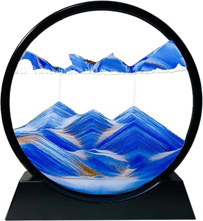 Zand Schilderij 3D Kunstwerk - Blauwe Oceaan Diepzee Decoratie voor Thuis of Kantoor