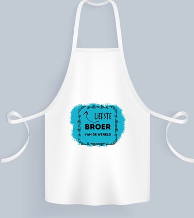 Akyol - liefste broer van de wereld Keukenschort - Broer - de liefste broer - verjaardag - cadeautje voor broer - broer artikelen - kado - geschenk - 82 bij 71 cm