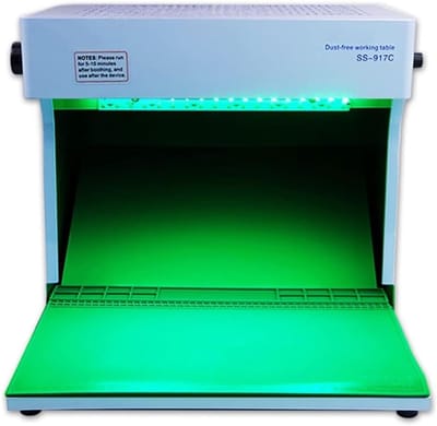 Laminaire Stroomkap - Werkstation Schone Bank - Precisiewerk - Dubbele Ventilator - 34.5 x 23 cm - Wit