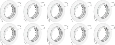 BONO Spot Armatuur 10 Pack - GU10 Inbouwspot - Rond - Wit - Aluminium - Kantelbaar Ø88mm