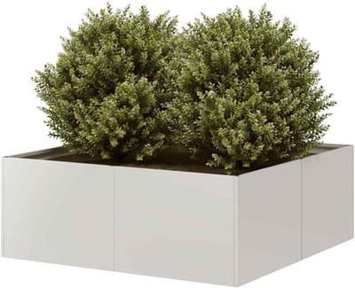 Plantenbak - Verhoogd Bed - Planten Kweken - Open Bodem Ontwerp - 80 x 80 x 30 cm - Zilver