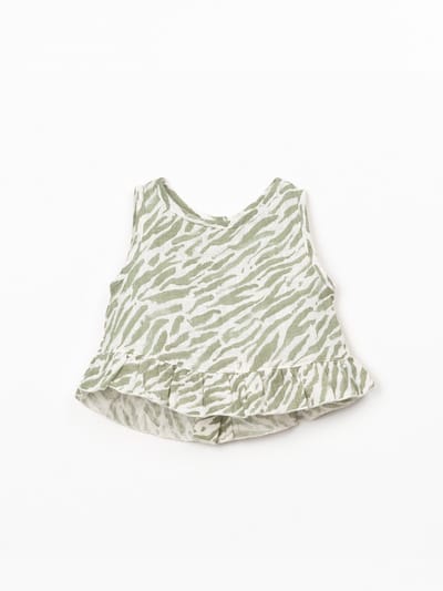 PLAY UP Printed Woven Top Tops & T-shirts Unisex - Shirt - Groen - Maat 68