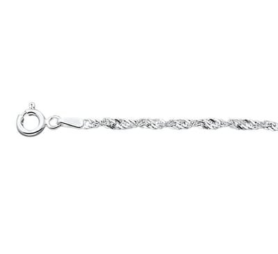 YO&NO - Ketting - Zilver - Singapore - 2,75mm - 45cm  - Sieraden vrouw - Gerhodineerd - Zilver 925