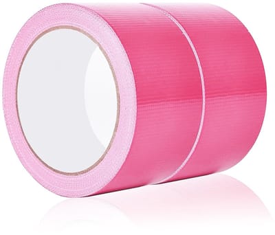 Dailygoods - Gaffertape, 2 rollen 50 mm x 20 m, kleurrijke gaffertape, plakband met sterke kleefkracht, pantserband, ducttape, stoffen plakband voor reparaties, industrieel (roze)