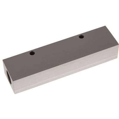 2xG 1/2'' x 4xG 1/4'' Aluminium Verdeelblok Eenzijdig 16 Bar - FL2-F-A-012G-014G-4MS