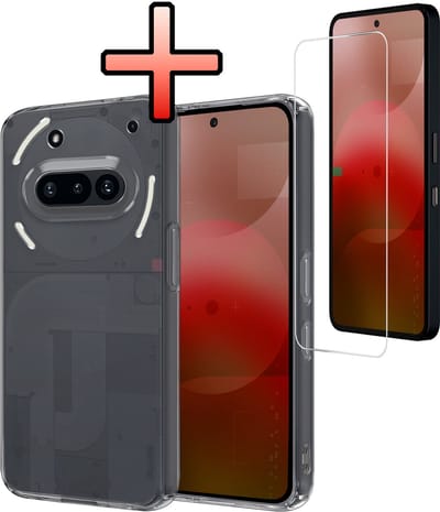 Hoesje - Met Screenprotector - Geschikt voor Nothing Phone (3a) Pro - Sterk & Shockproof - Back Cover - Siliconen Case - Telefoon Hoes - Transparant