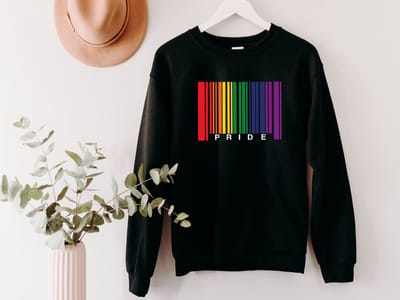 Lykke Pride Sweatshirt | LGBTQ+ Trui| Heren - Dames - Unisex |Katoen | Zwart | Maat S