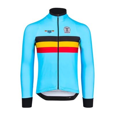 BIORACER Official Belgian Cycling - Icon Tempest Fietsvest Winter - Heren - Blauw - Team Belgium - Winddicht&Isolerend - Maat XS