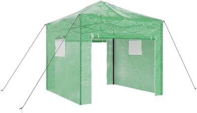 Pop-up Tuinkas - Kweekkas Opvouwbaar - Planten Beschermen - Robuust IJzeren Frame - 290 x 290 x 315 cm - Groen