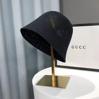 Vrouwen Bucket Hat Zomer Uitgehold Dunne Ademende Zonnehoed Vrouwelijke Strand Panama Cap Vouw Buiten Japanse Lesure Fishierman Cap 56-58cm zwart