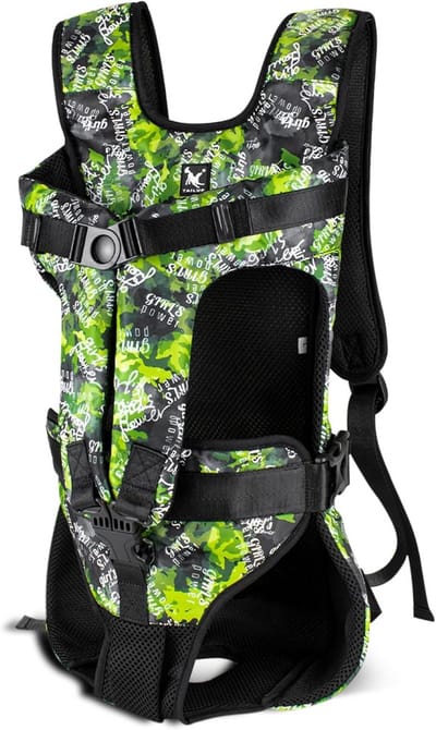 Hondenrugzak - Draagtas Huisdier - Wandelen Fietsen - Ademend Comfortabel - Tot 16 kg - Junglegroen