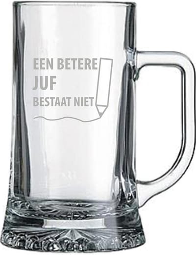 Gegraveerde bierpul 50cl een betere juf bestaat niet