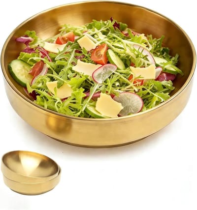 Set van 2 dubbelwandige roestvrijstalen kommen van 23 cm, geïsoleerd voor soep en salades, vaatwasmachinebestendig en hittebestendig, perfect voor bibimbap, salades en warme gerechten
