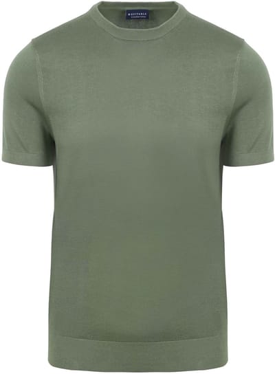 Suitable Knitted T-shirt Groen - Maat XXL - Heren - Casual T-shirts