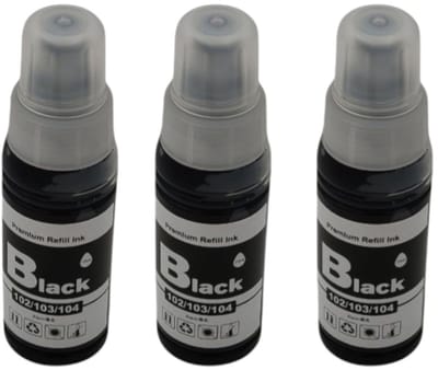 KATRIZ® Huismerk Inkt – 3x Epson 104/102/103 Zwart (3x 70ml) – Geschikt voor Epson EcoTank ET-2710 / ET-2711 /ET-2712 / ET-2714 / ET-2720 / ET-2726 / ET-2751 / ET-2810 / ET-2815 / ET-2820 / ET-4700