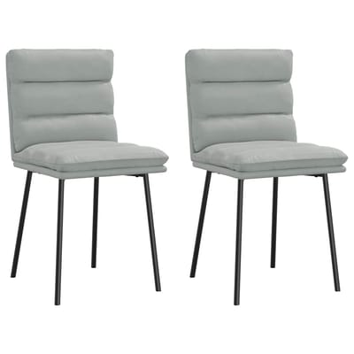 vidaXL - Eetkamerstoelen - 2 - st - fluweel - lichtgrijs