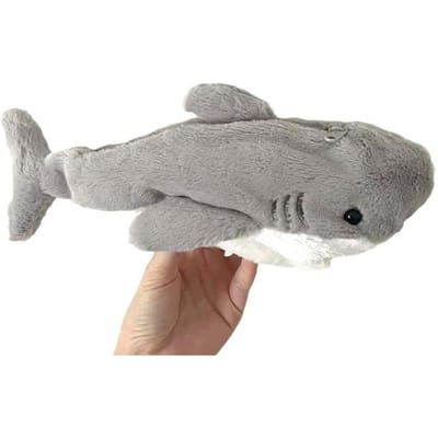 1PC Leuke Pluche Haai Etui Student Schrijfwaren Schoolbenodigdheden Kawaii Pop Terug Naar School Opbergtas Pennenzak Schrijfwaren grijs