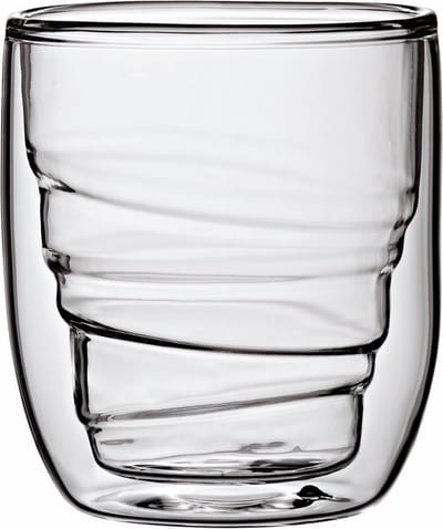 QDO Elements - Koffie- en theeglazen - Set van 2 Dubbelwandige Glazen - Wood - 75ml