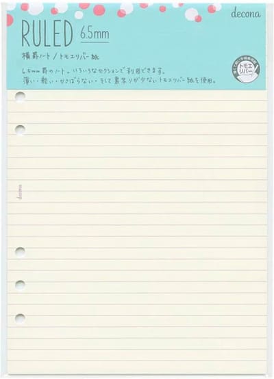 Aanvulling / Navulling 40 Vel = 80 Pagina's Tomoe River Gelinieerd Ivory Papier compatible met A5 Kalpa, Succes en Filofax Organizers, Clipbooks.