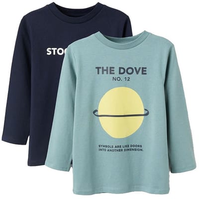 Zippy 3107523702 T-shirt Met Lange Mouwen 2 Eenheden Blauw 3-4 Years Jongens