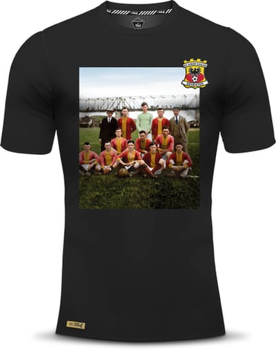 Go Ahead Eagles t-shirt Retro - Maat S - Fashion voetbalshirt - Heren - Zwart - Regular fit