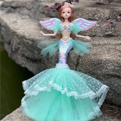 45cm/17.71'' Betoverende Prinses Zeemeermin Pop - Perfect Verjaardagscadeau voor Meisjes & Kinderen Speelhuis Verkleed Speelgoed groen