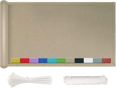 Balkon Privacy Scherm - Winddoek Tuinscherm - Buiten Leven - Scheurbestendig Materiaal - Diverse Maten - Zandkleur