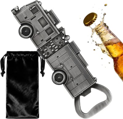 Flesopener Brandweerauto - Flesopener - Flessen Openen - Uniek Design - 125 x 39 cm - Zilver