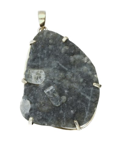 Zilveren Chalcedoon edelsteen vrije vorm XL hanger