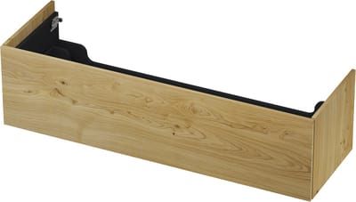INK wastafelonderkast 1 lade greeploos push to open echt hout 140x45x38cm, fineer natur