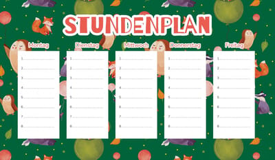 Wallvy Planplanbord - Magnetisch - 45x26cm - Diermotieven - Droog uitwisbaar