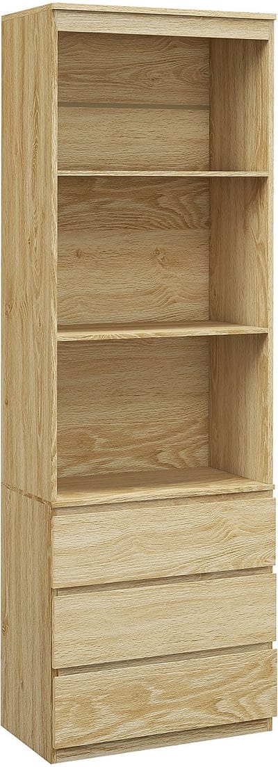 HOMCOM-Boekenkast-Spaanplaat-60x35x180cm-Natuurlijk hout