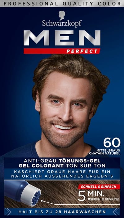 Schwarzkopf Men Perfect 60 - haarkleuring / haarverf gel mannen - Bruin - grijs dekkend in 10 minuten