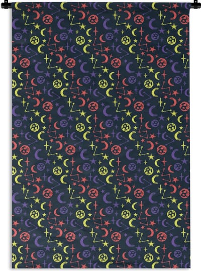 Wandkleed - Wanddoek - Sterren - Planeten - Design - 120x180 cm - Wandtapijt