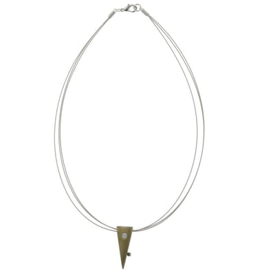 Behave - Zilver en goudkleurige ketting - Minimalistisch dames design - Punt hanger 40 cm