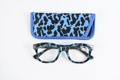 Lilly&June Trendy lichtgewicht Leesbril Blauw Zwart Dierenprint Sterkte +1