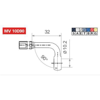 Staalomvlochten remleiding TRW MV10D90T