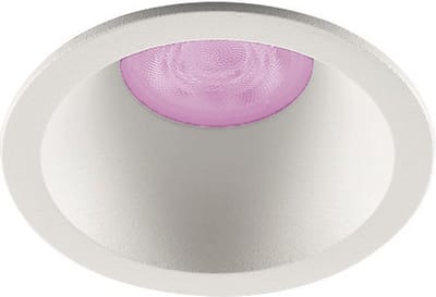Inbouwspot Bing met Philips HUE White and Color - inbouwspot - Wit - rond verdiepte spot - Voor binnen / woonkamer / keuken / slaapkamer - IP20 - GU10 - Buitendiameter: 82MM - boorgat: 71-73MM - min. Inbouwdiepte: 95MM