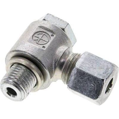 8S & M14x1.5 Verzinkt Stalen Swivel Joint Snijringkoppeling Buitendraad 400bar Draaibaar ISO 8434-1