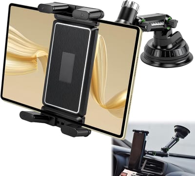 Tablethouder voor auto, universele zuignaphouder voor dashboard en voorruit, 360 graden draaibaar, verstelbaar, tablethouders, auto, compatibel met iPad Air/Mini, Android tablets en iPhone5"-13 inch