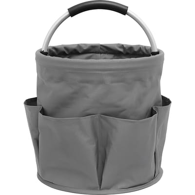 Tuin Draagtas met 6 Zakken Heavy Duty 600D Oxford Doek Tuingereedschap Organizer Tas 17L grijs