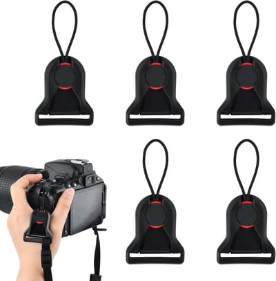 Dailygoods - 5 stuks camera quick release gesp, camerariem adapters, multifunctionele riemgesp, compatibel met de meeste camera's en camera polsband