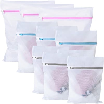 Thijox - 10 Stuks Wasnet, Duurzame Mesh Waszakken in 3 Maten, Waszak met Ritssluiting voor Delicate Was, Ondergoed, T-Shirts, Jurken, Babykleding, Ant