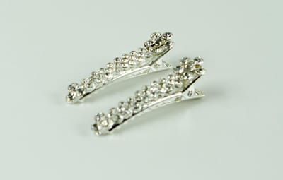Duckklem met bloemetje strass