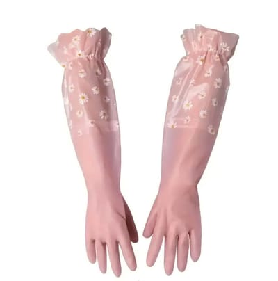 Roze Handschoenen met Bloemen