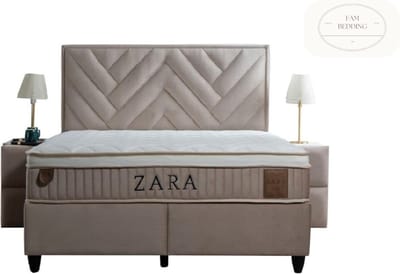 2 Persoons Opberg Boxspring ZARA Taupe/bruin 140x200