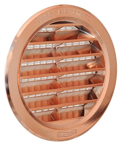 Rond Ventilatierooster Ø 120 mm in Koperen Look - Kunststof Inbouwrooster