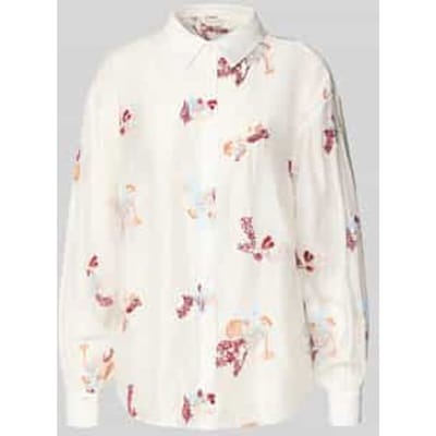 regular fit blouse met stitchings model 'Sabine'