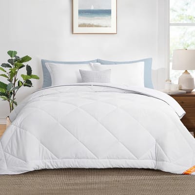 Famanu – Lichtgewicht donzen dekbed voor een Frans bed, 200 x 220 cm, microvezel, 150 g/m², ideaal voor de zomer